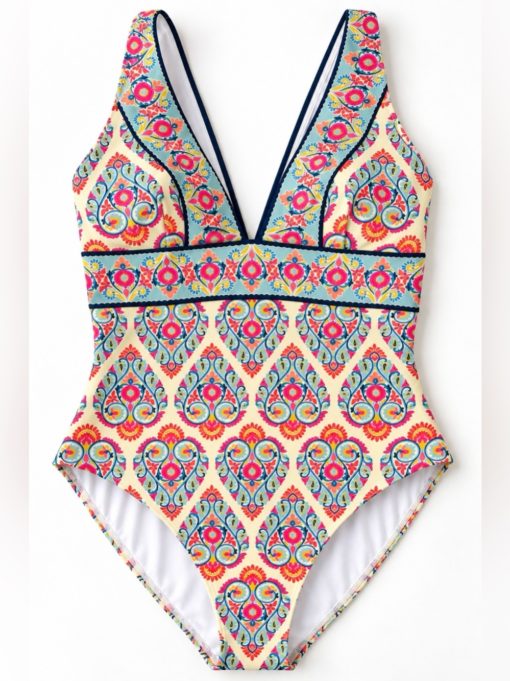 Boden Colorful Paisley One-Piece Swimsuit | Size 12